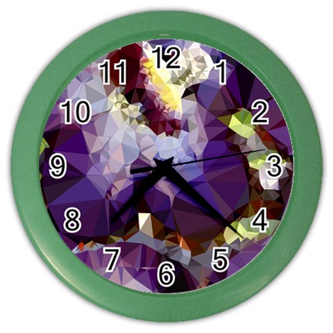 Purple Abstract Geometric Dream Color Wall Clocks from ZippyPress Front