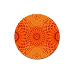 Lotus Fractal Flower Orange Yellow Magnet 3  (Round)