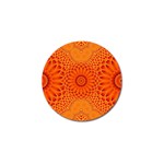 Lotus Fractal Flower Orange Yellow Golf Ball Marker