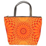 Lotus Fractal Flower Orange Yellow Bucket Bags