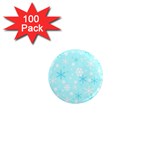 Blue Xmas pattern 1  Mini Magnets (100 pack) 