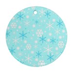Blue Xmas pattern Round Ornament (Two Sides) 