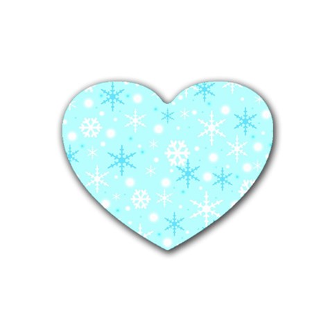 Blue Xmas pattern Heart Coaster (4 pack)  from ZippyPress Front