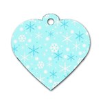 Blue Xmas pattern Dog Tag Heart (One Side)