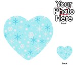 Blue Xmas pattern Multi-purpose Cards (Heart) 