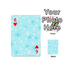 Blue Xmas pattern Playing Cards 54 (Mini)  from ZippyPress Front - Heart6