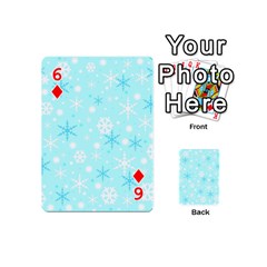 Blue Xmas pattern Playing Cards 54 (Mini)  from ZippyPress Front - Diamond6