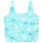 Blue Xmas pattern Full Print Recycle Bags (L) 