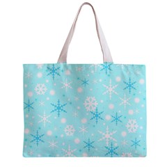 Blue Xmas pattern Zipper Mini Tote Bag from ZippyPress Front