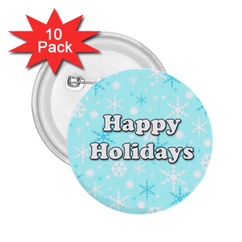 Happy holidays blue pattern 2.25  Buttons (10 pack)  from ZippyPress Front