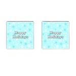 Happy holidays blue pattern Cufflinks (Square)