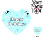 Happy holidays blue pattern Playing Cards 54 (Heart) 