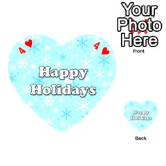 Happy holidays blue pattern Playing Cards 54 (Heart)  from ZippyPress Front - Heart4