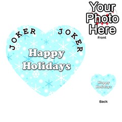 Happy holidays blue pattern Playing Cards 54 (Heart)  from ZippyPress Front - Joker1