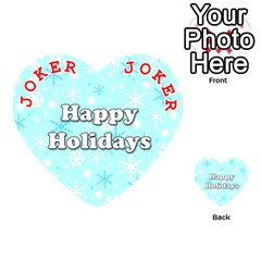 Happy holidays blue pattern Playing Cards 54 (Heart)  from ZippyPress Front - Joker2