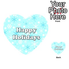 Happy holidays blue pattern Playing Cards 54 (Heart)  from ZippyPress Back