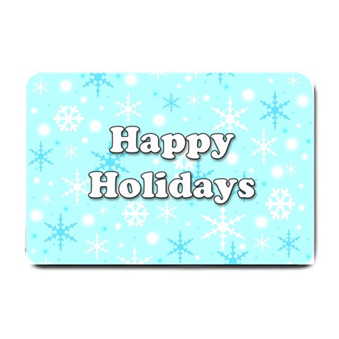 Happy holidays blue pattern Small Doormat  from ZippyPress 24 x16  Door Mat