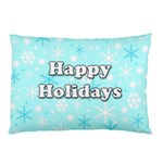 Happy holidays blue pattern Pillow Case