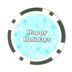 Happy holidays blue pattern Poker Chip Card Guards (10 pack)  from ZippyPress Back