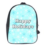 Happy holidays blue pattern School Bags(Large) 