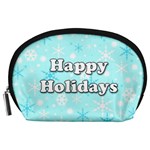 Happy holidays blue pattern Accessory Pouches (Large) 