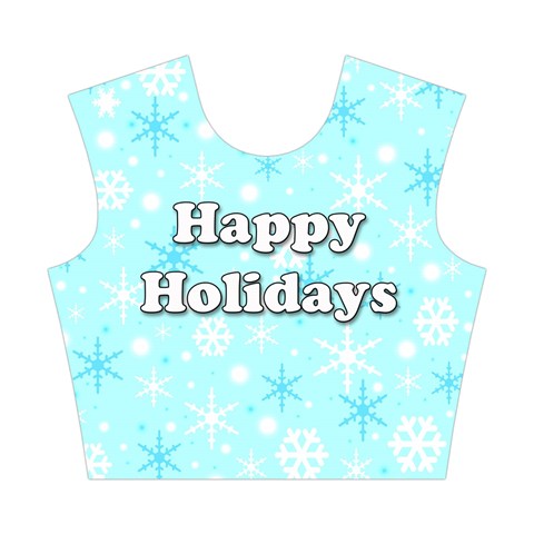 Happy holidays blue pattern Cotton Crop Top from ZippyPress Front