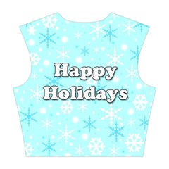 Happy holidays blue pattern Cotton Crop Top from ZippyPress Back