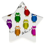 Cute owls - Who? Ornament (Star) 