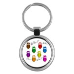 Cute owls - Who? Key Chains (Round) 