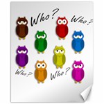 Cute owls - Who? Canvas 16  x 20  