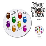 Cute owls - Who? Multi-purpose Cards (Round) 