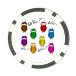 Cute owls - Who? Poker Chip Card Guards (10 pack) 