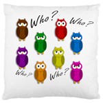 Cute owls - Who? Large Flano Cushion Case (One Side)