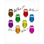 Cute owls - Who? Drawstring Bag (Small)