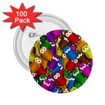 Cute owls mess 2.25  Buttons (100 pack) 