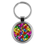 Cute owls mess Key Chains (Round) 