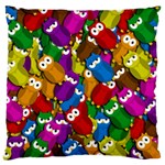 Cute owls mess Large Flano Cushion Case (Two Sides)