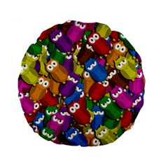Cute owls mess Standard 15  Premium Flano Round Cushions from ZippyPress Back