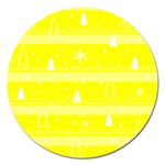Yellow Xmas Magnet 5  (Round)
