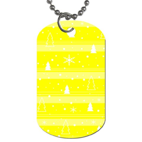 Yellow Xmas Dog Tag (Two Sides) from ZippyPress Front