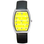 Yellow Xmas Barrel Style Metal Watch
