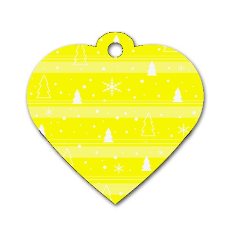Yellow Xmas Dog Tag Heart (One Side) from ZippyPress Front