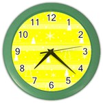 Yellow Xmas Color Wall Clocks