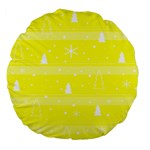 Yellow Xmas Large 18  Premium Round Cushions