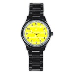 Yellow Xmas Stainless Steel Round Watch