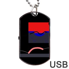 Geometrical abstraction Dog Tag USB Flash (Two Sides)  from ZippyPress Front