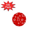 Red Xmas 1  Mini Buttons (100 pack) 
