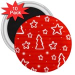 Red Xmas 3  Magnets (10 pack) 