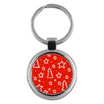 Red Xmas Key Chains (Round) 
