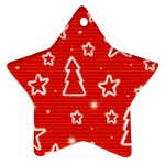 Red Xmas Star Ornament (Two Sides) 